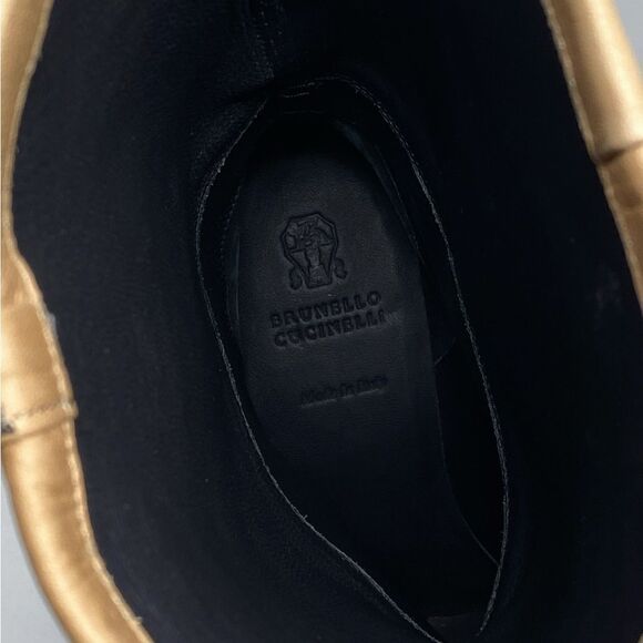 Brunello Cucinelli Bead embellished Leather Kitten-Heel Boots size 37 - Picture 7 of 12